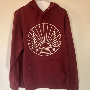 Men’s burgundy Poler stuff hoodie size Large